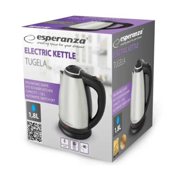 Esperanza Tugela Elektromos Vízforraló 1.8L - Inox